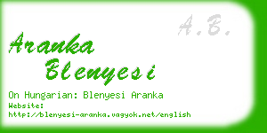 aranka blenyesi business card